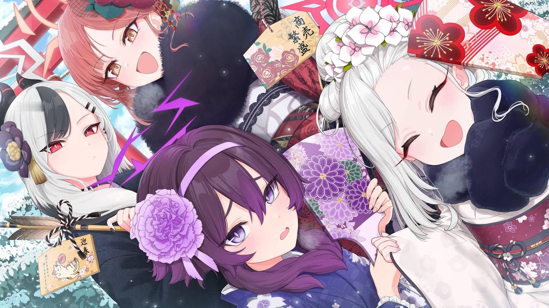 伊草遥香、浅黄睦月、鬼方佳代子、陆八魔爱露——碧蓝档案——画师: ほったからし，