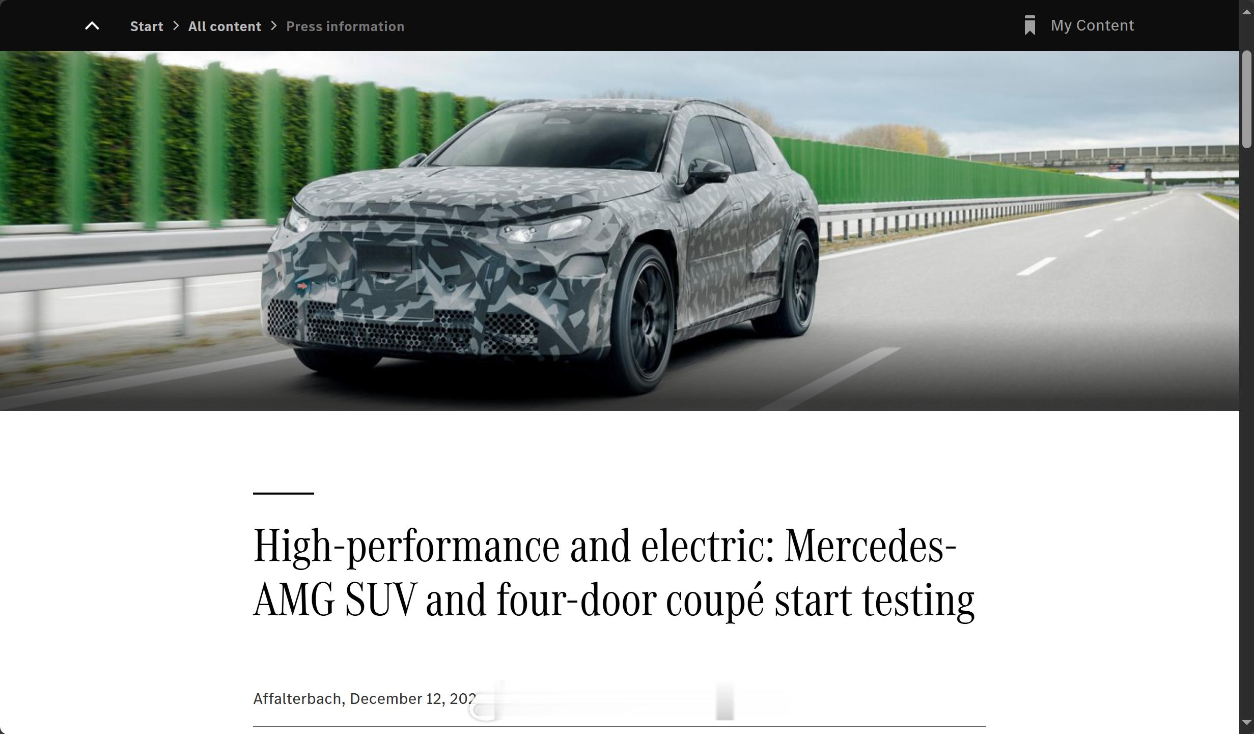 2025.6 Mercedes-AMG将会发布第二代AMG GT4-Door C
