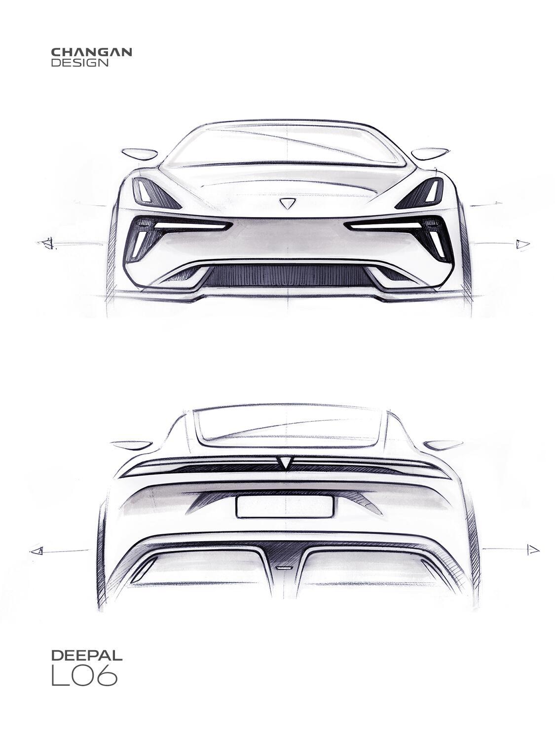 一组深蓝L06外饰草图✏️汽车设计