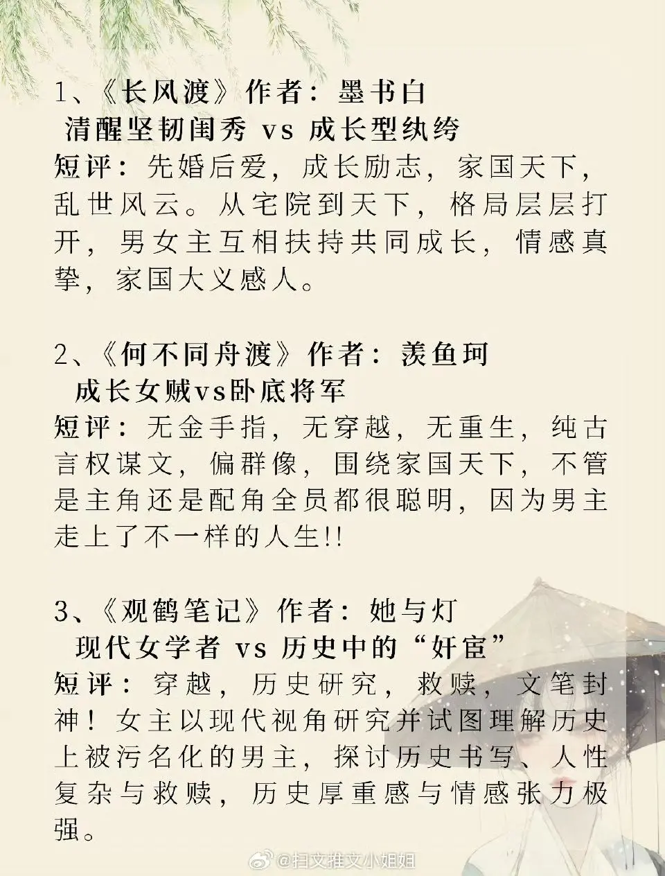 那些书荒必看的TOP即古言小说 终于不怕没文看了，暑假又可以快乐追文啦...