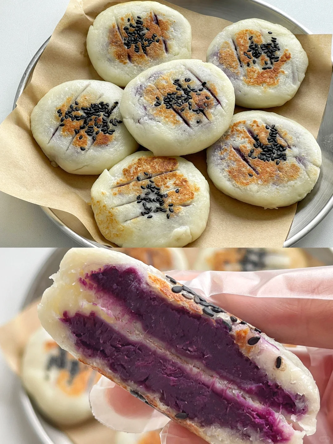 再发一次❗️被2万人点赞收藏的山药紫薯饼