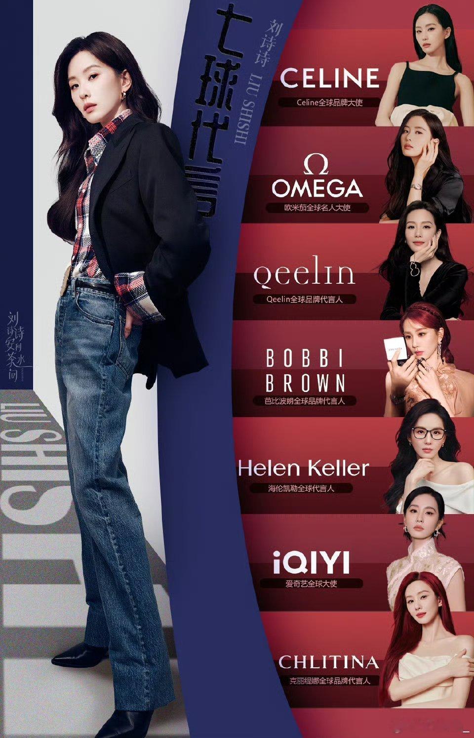 刘诗诗9个商务，7个全球代GBA（全球最高title），全部有地广，质量待遇都非