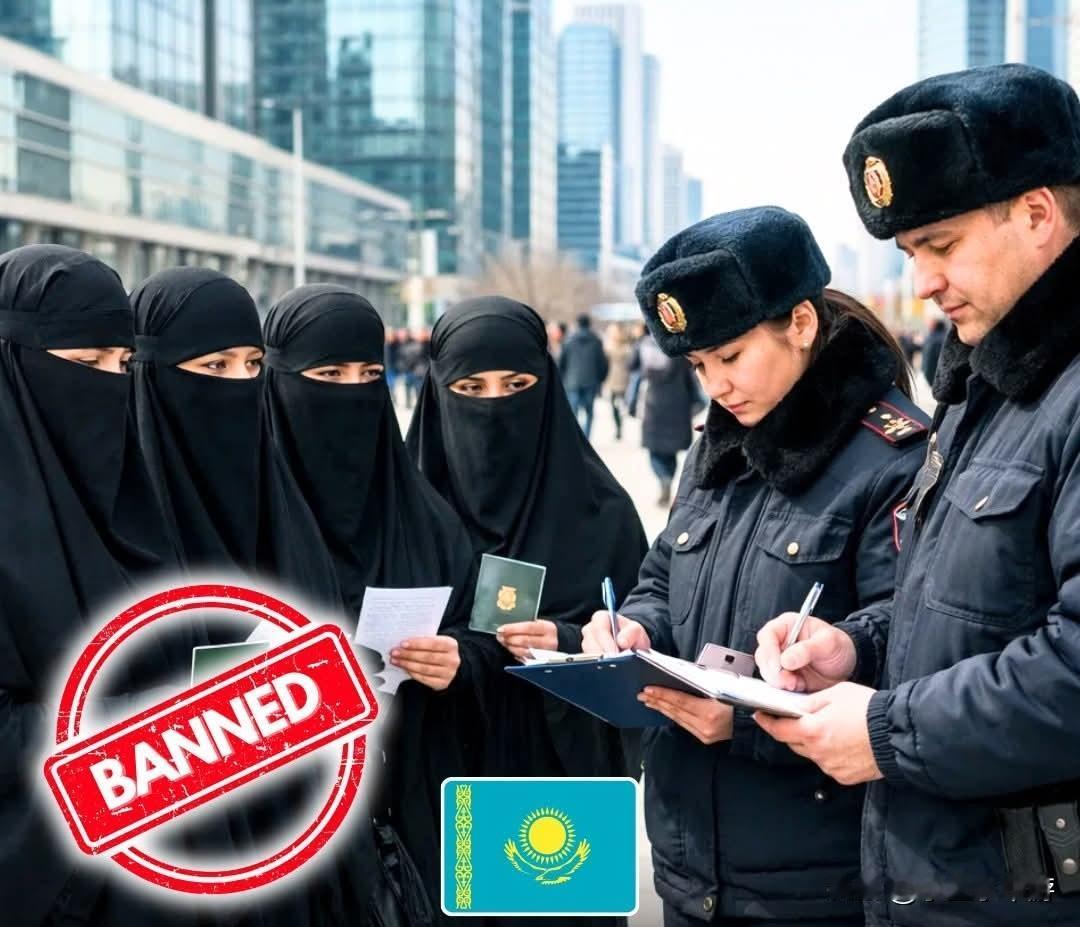 哈萨克斯坦已宣布在公共场合禁止穿戴布尔卡（罩袍）和尼卡布（面纱），成为数个对全脸