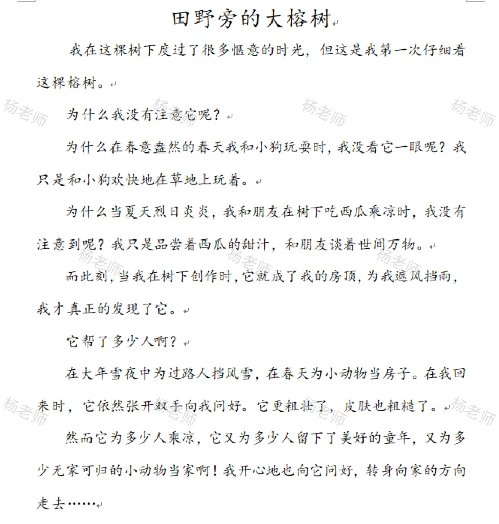 广西三年级小朋友写了一篇很有感觉的小散文