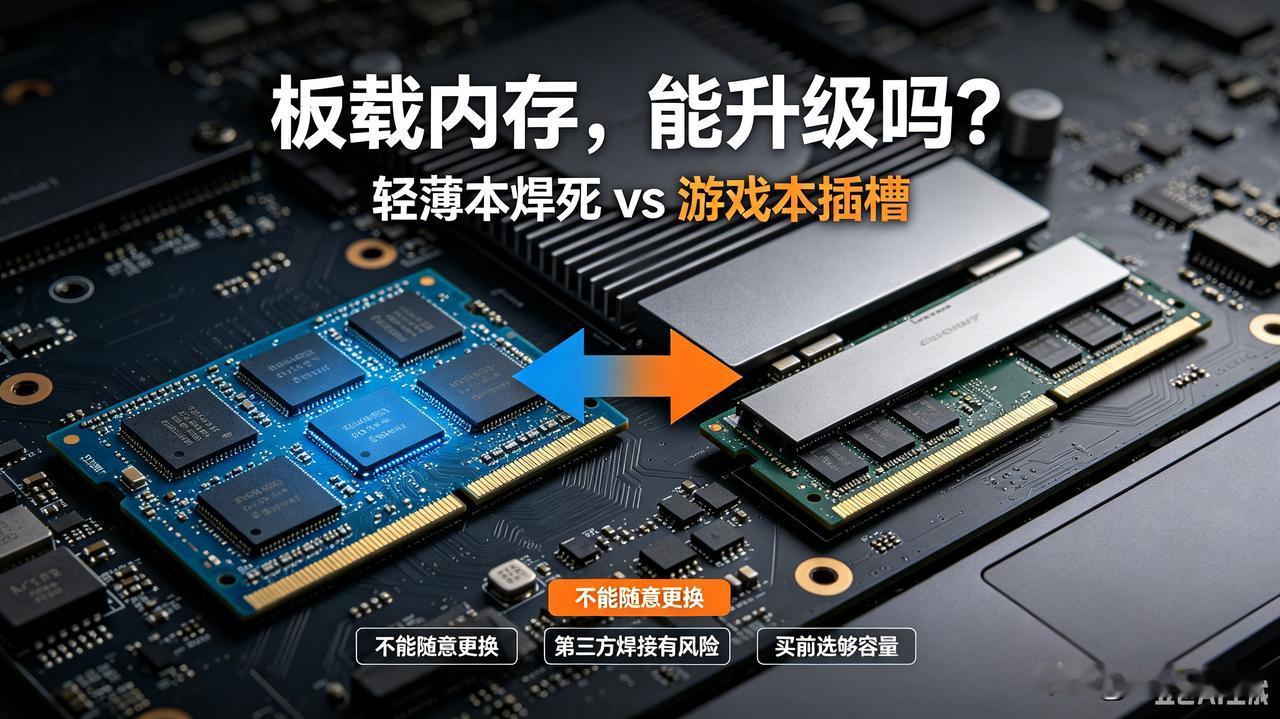 笔记本板载内存，到底能不能升级？很多人踩坑了！
 
现在绝大多数轻薄本，内存直接