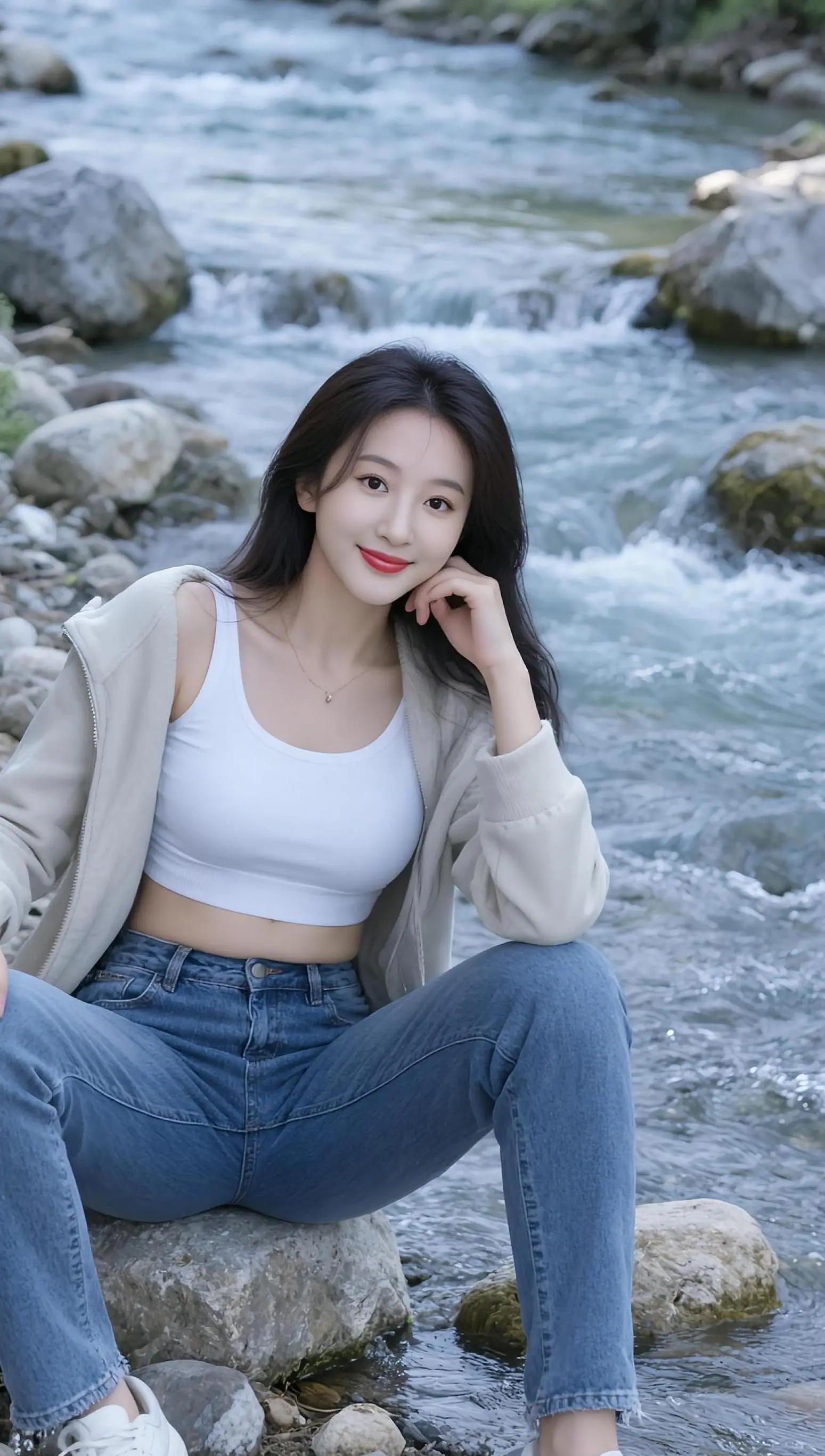 AI河畔曲线写真 随变ai随便玩