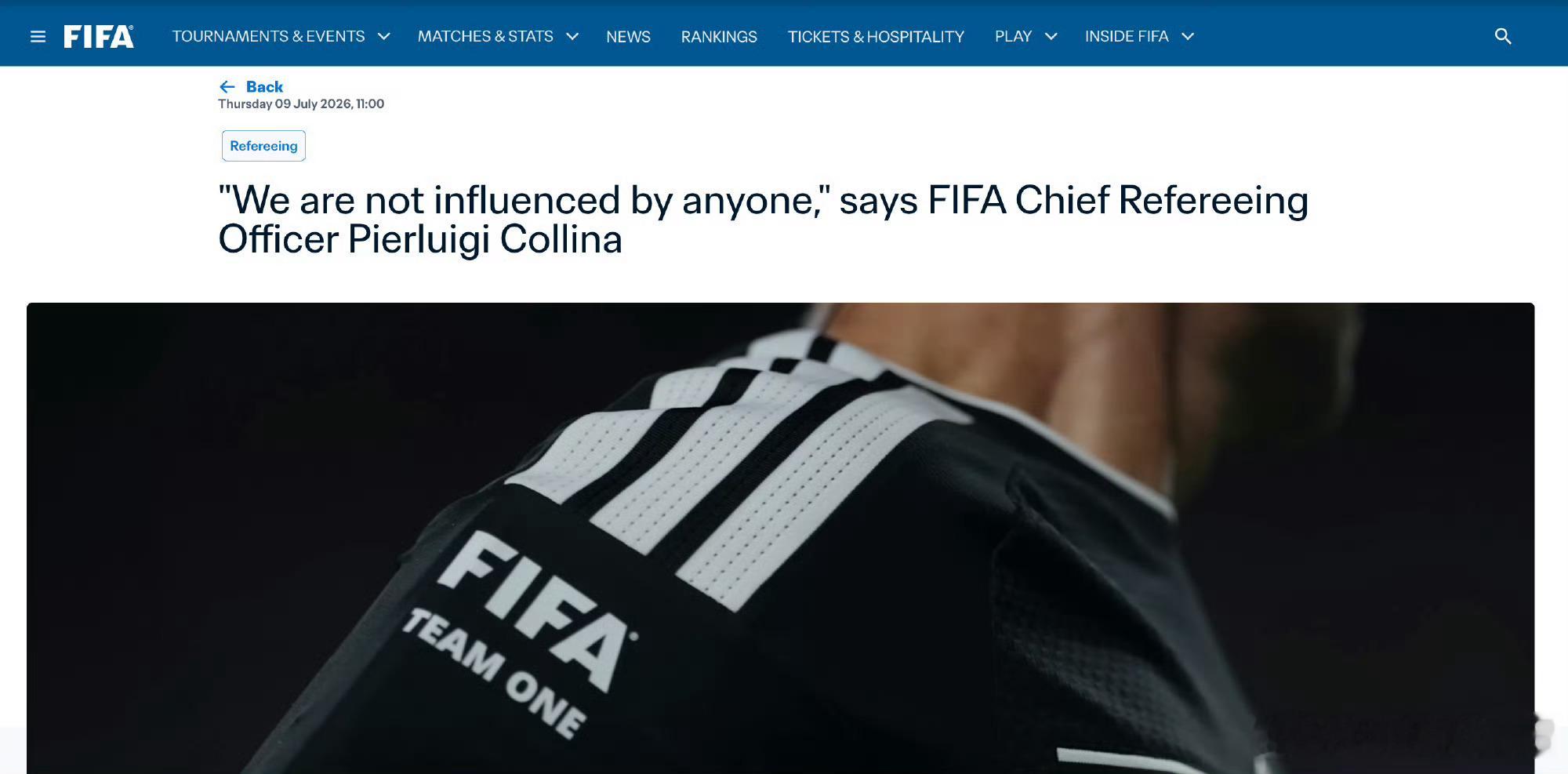 FIFA认定阿根廷进球判罚正确科里纳出面详解阿埃之战判罚，明确VAR可追溯进攻全
