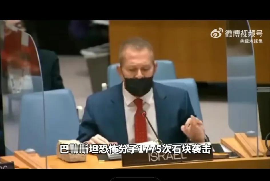 在回答“为什么要杀害数千名巴勒斯坦妇女和儿童”这个问题时，以色列驻联合国大使伸手