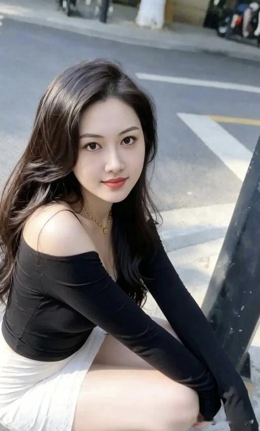 夕阳下的少女，粉裙飘飘，静享美好时光。