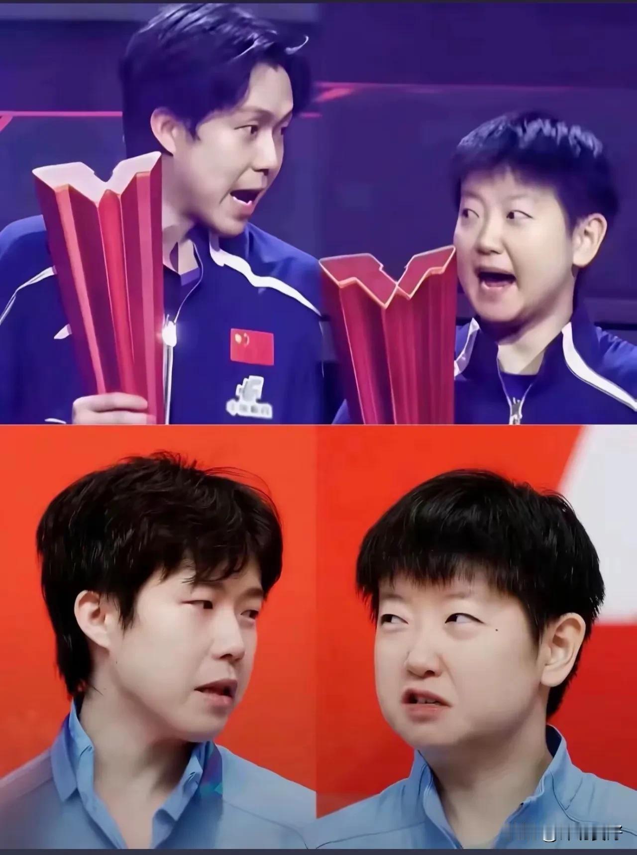 上图：吵了一架
下图：曲曲别人