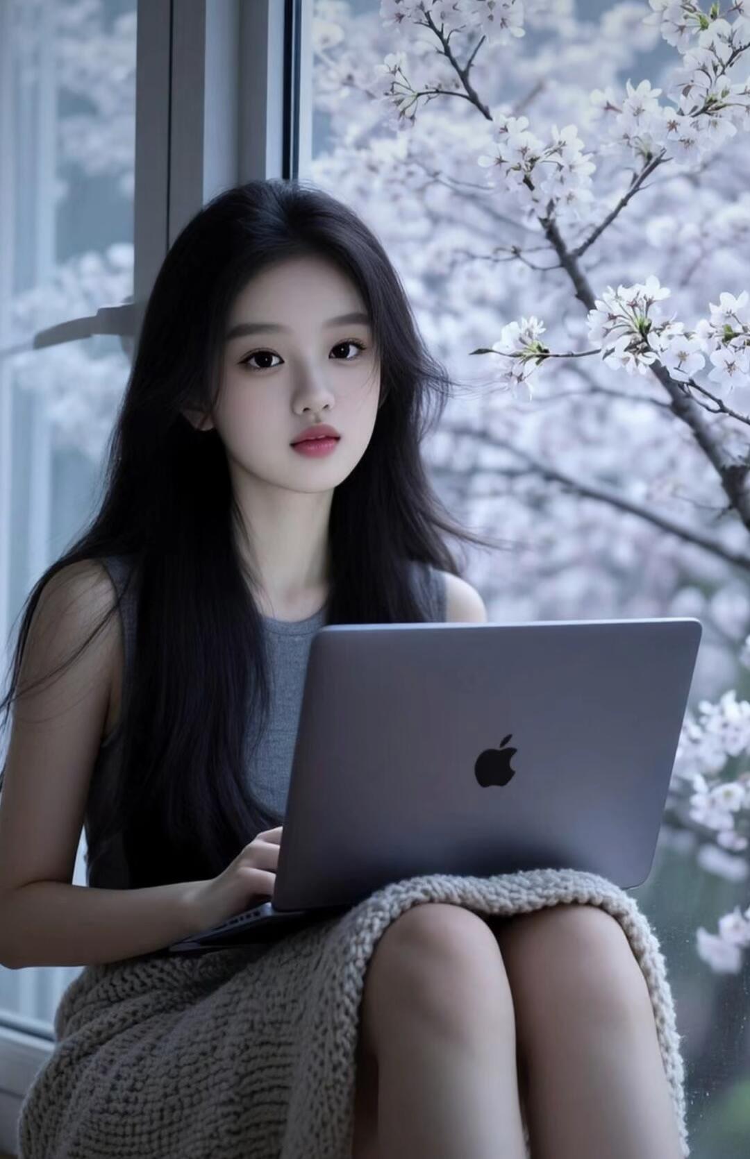 窗前花影动，笔下思绪飞。