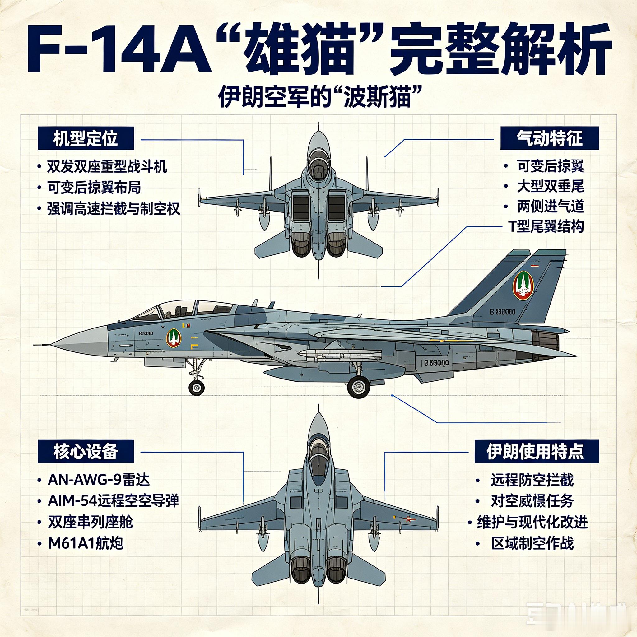 军事ai新视野 伊朗空军 F-14A“雄猫”（波斯猫）ai热力追踪 一、采购与历
