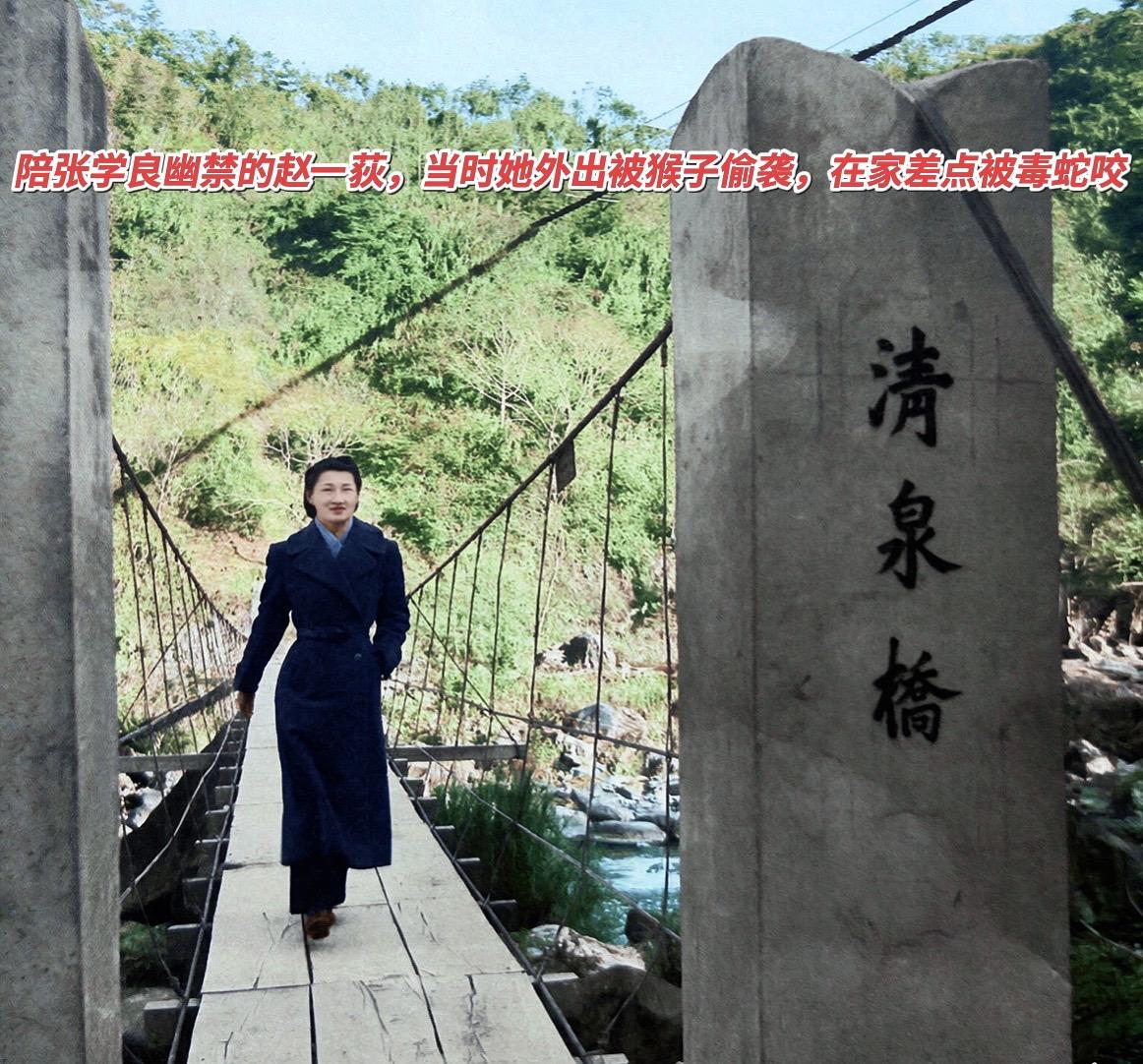 老照片：上世纪50年代初期至中期之间，在凛冽的冬日，陪同张学良一起幽禁的赵四小姐