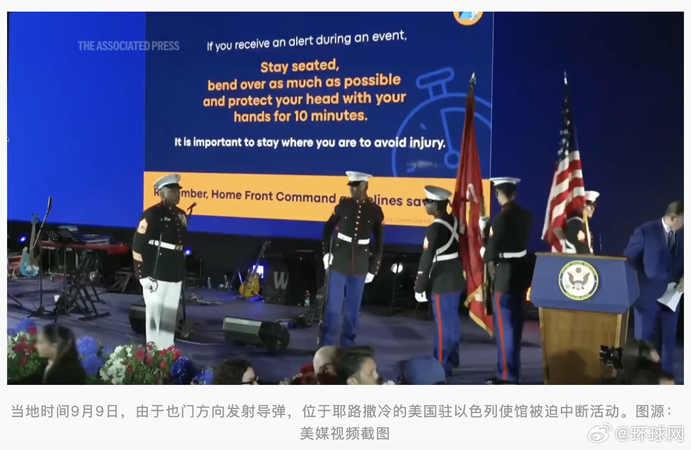 #美驻以使馆活动被迫中断#【现场响起警报！外媒：由于也门方向发射导弹，美国驻以色