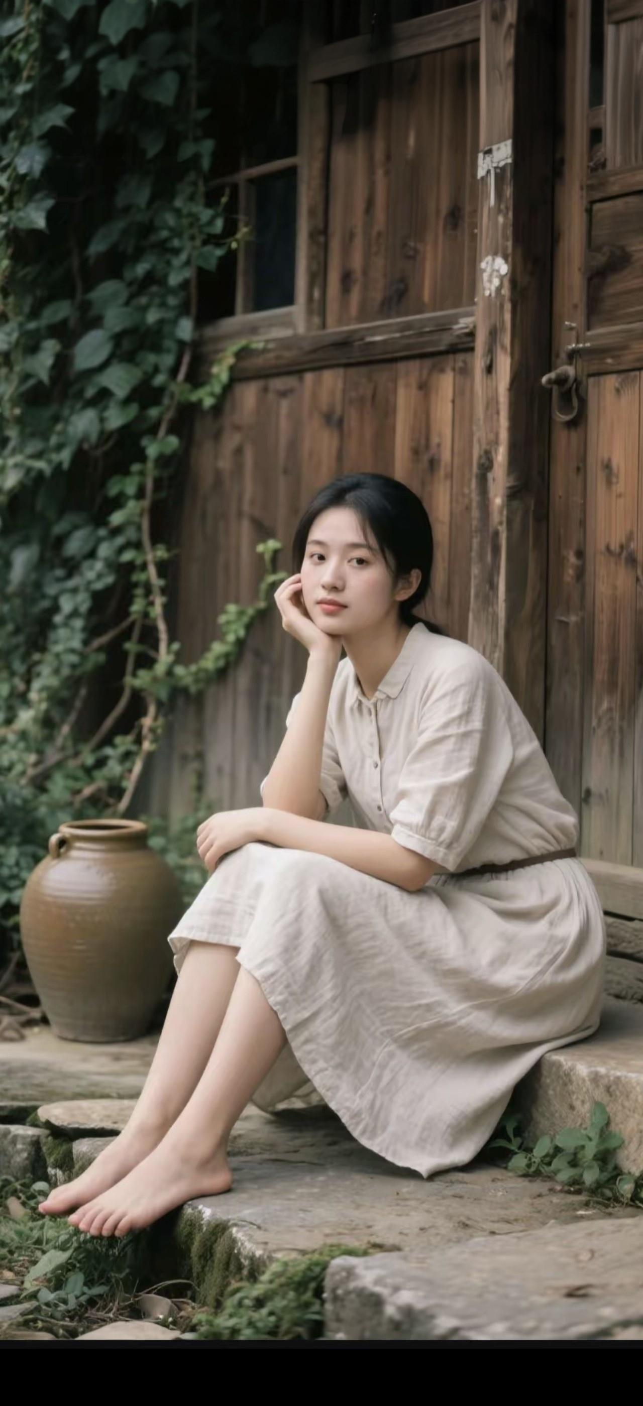 静坐古木下，心随绿意长。