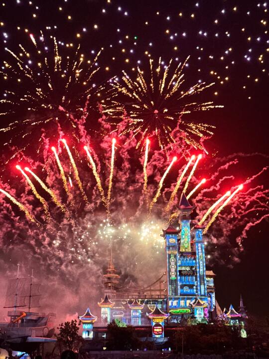 后悔没早发现这个游乐园！五一烟花太绝了！