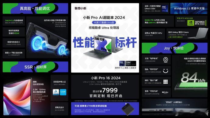 联想小新 Pro 16 2024 笔记本独显版上架官网

联想小新 Pro 16