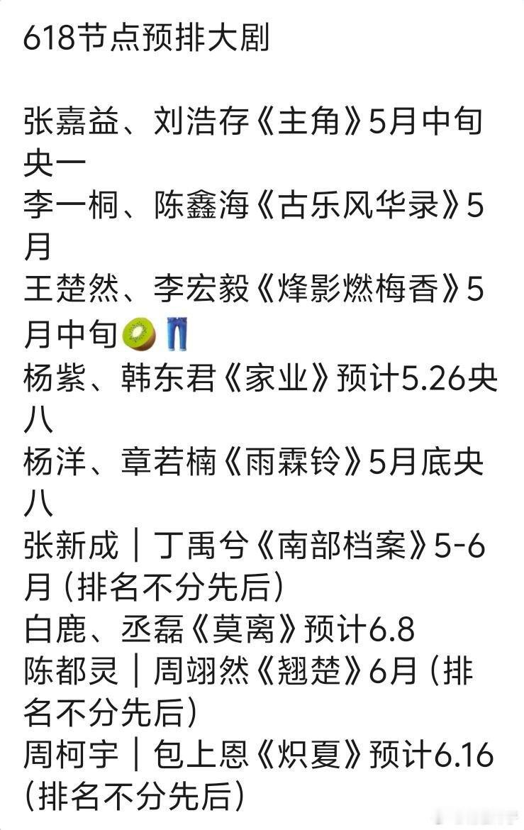 🍉6月排播大剧 