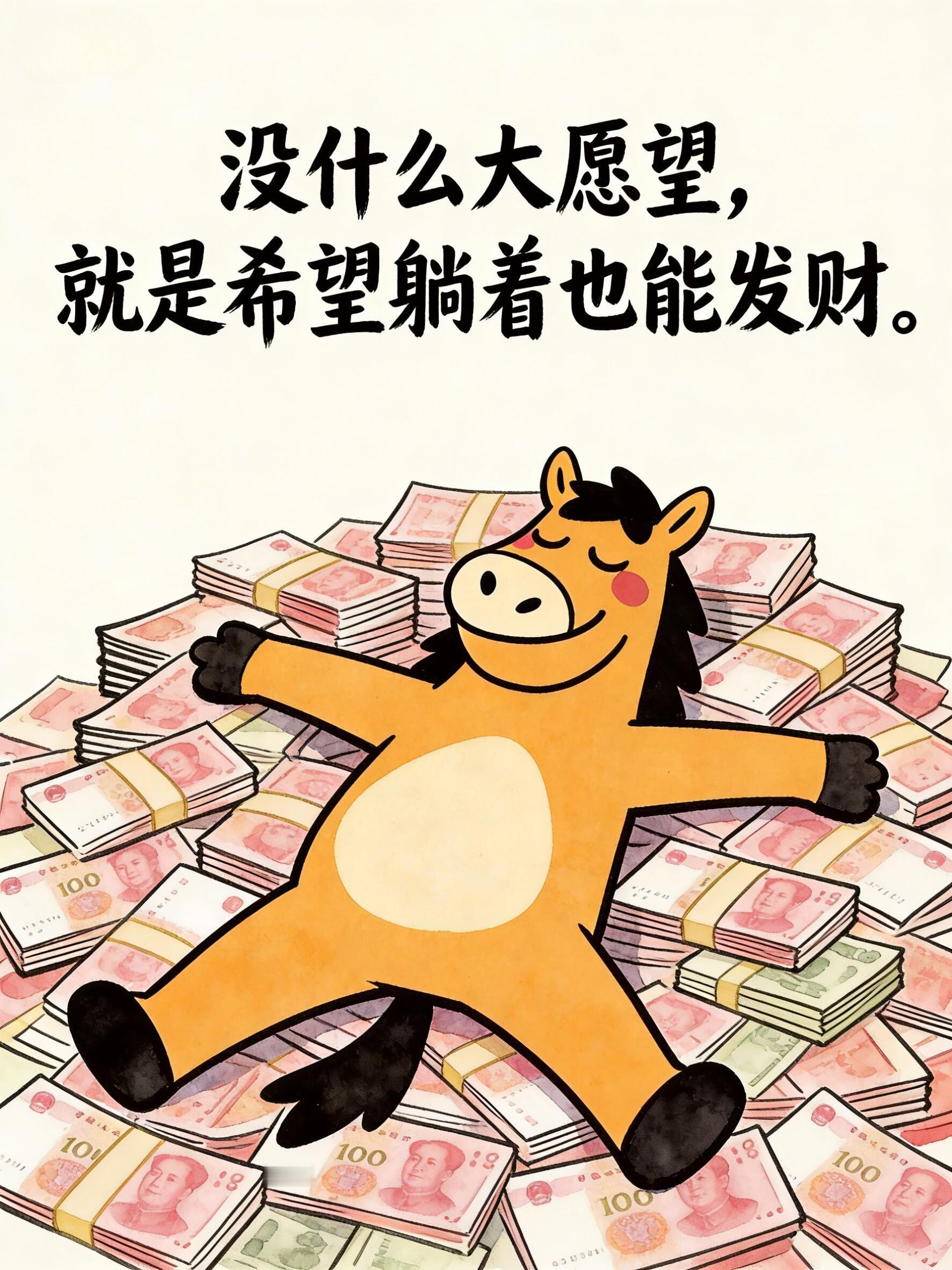 没什么大愿望，发财就行！ 