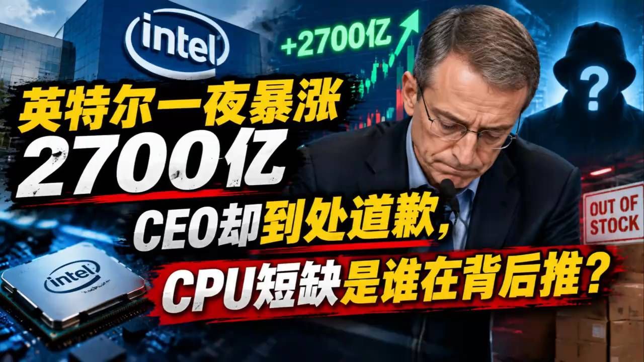 英特尔一夜暴涨2700亿，CEO却到处道歉，CPU短缺是谁在背后推？