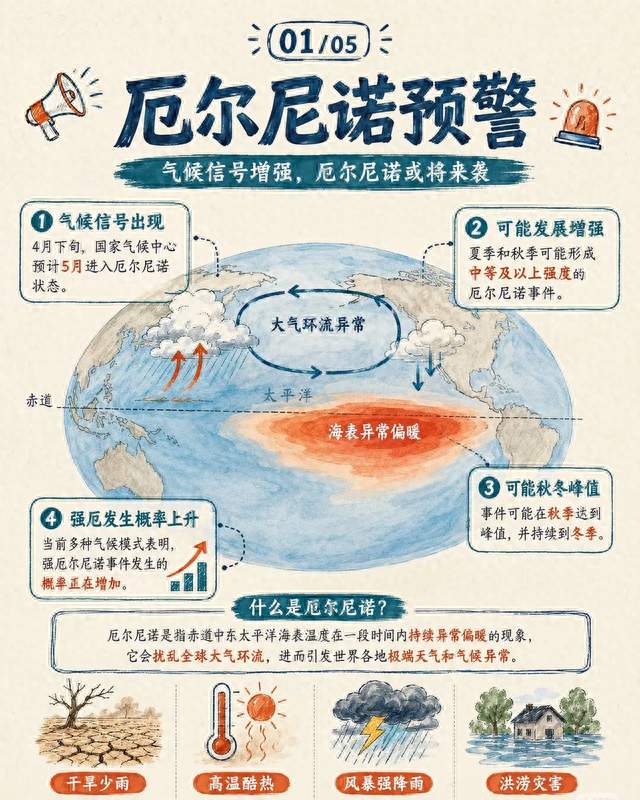 超强厄尔尼诺或要来了！联合国警告：全球处在极端天气危险区！