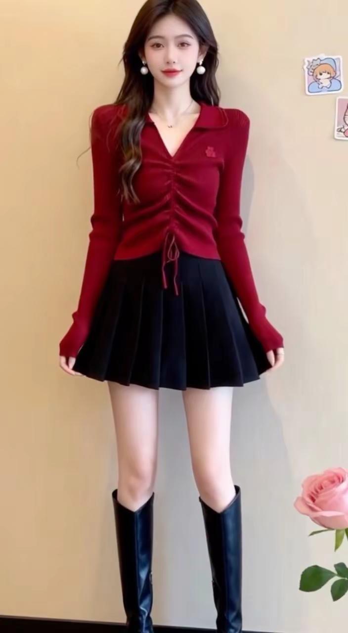 安哥拉红打底衫 洋气减龄谁穿谁好看 面料柔软舒适 气质百搭