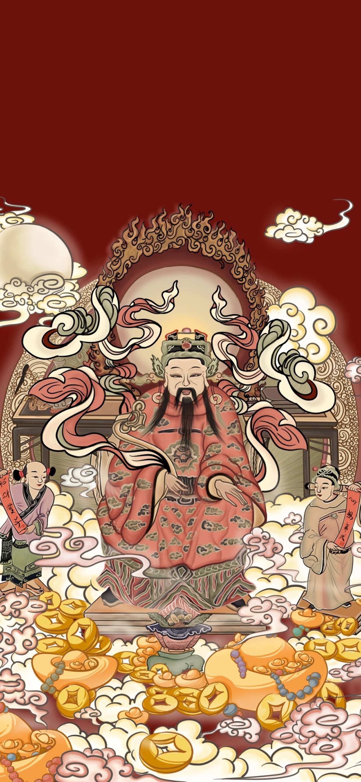 过年了，怎么少得了财神的壁纸呢？ 