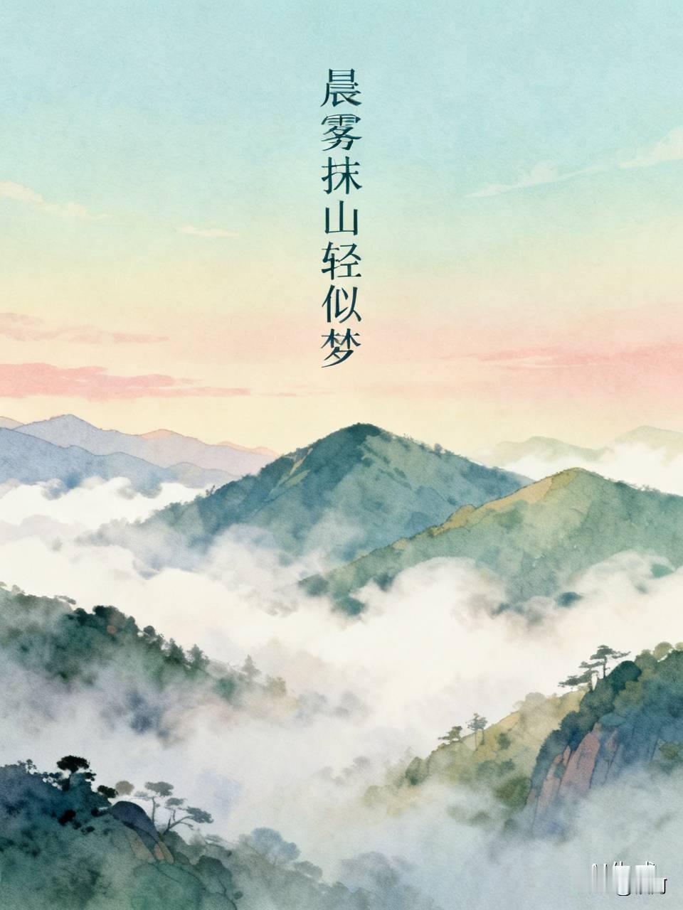 看到“晨雾抹山轻似梦”这个上联，瞬间就觉得意境拉满了。清晨的雾气轻柔地笼罩着山峦