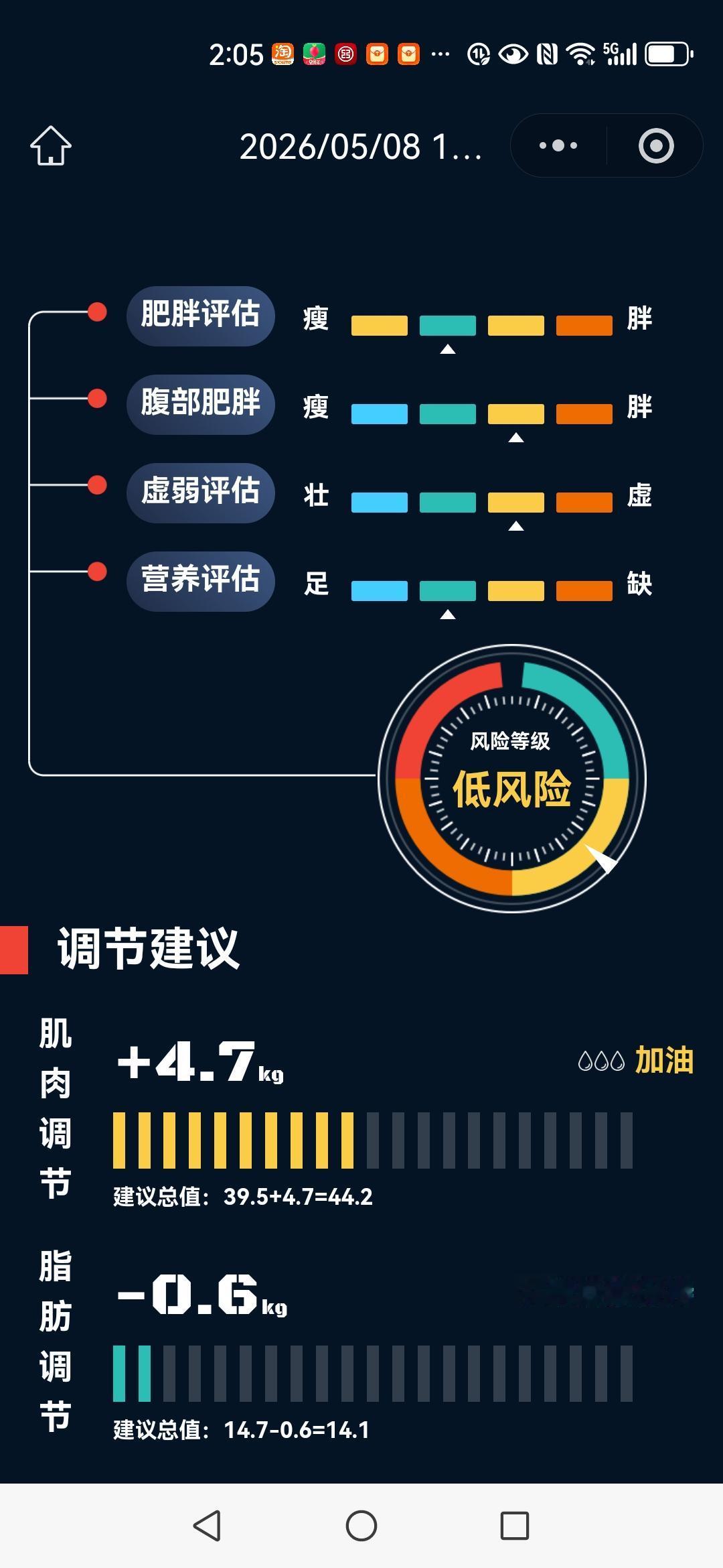 练与不练，天差地别。下面三张体测图证明数据不会造假：第二张图是我从儿子家探亲回来