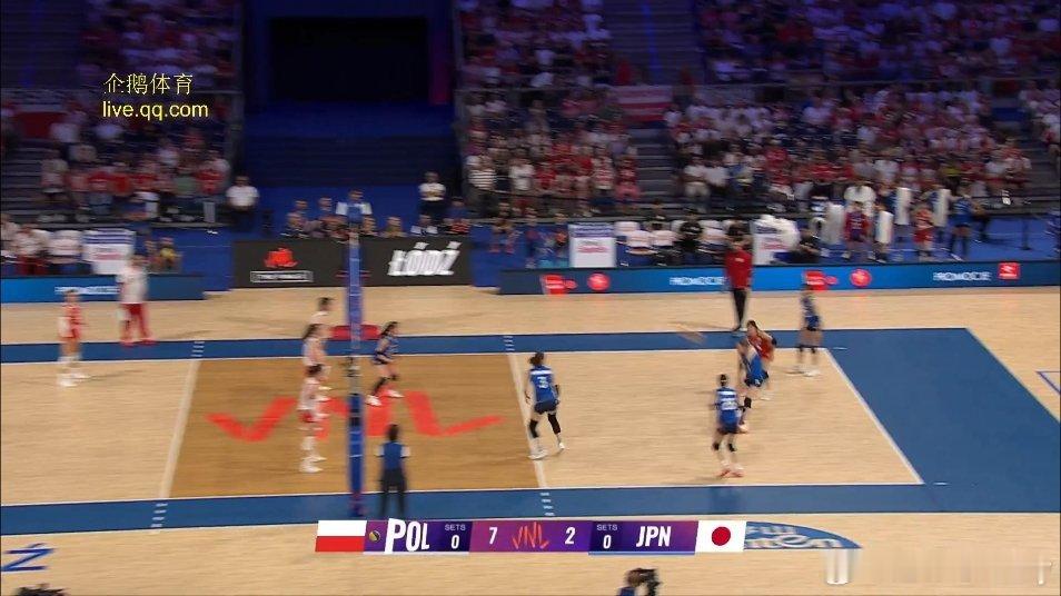 波兰女排VS日本女排 波兰开局不错。2025世界女排联赛 ​​​