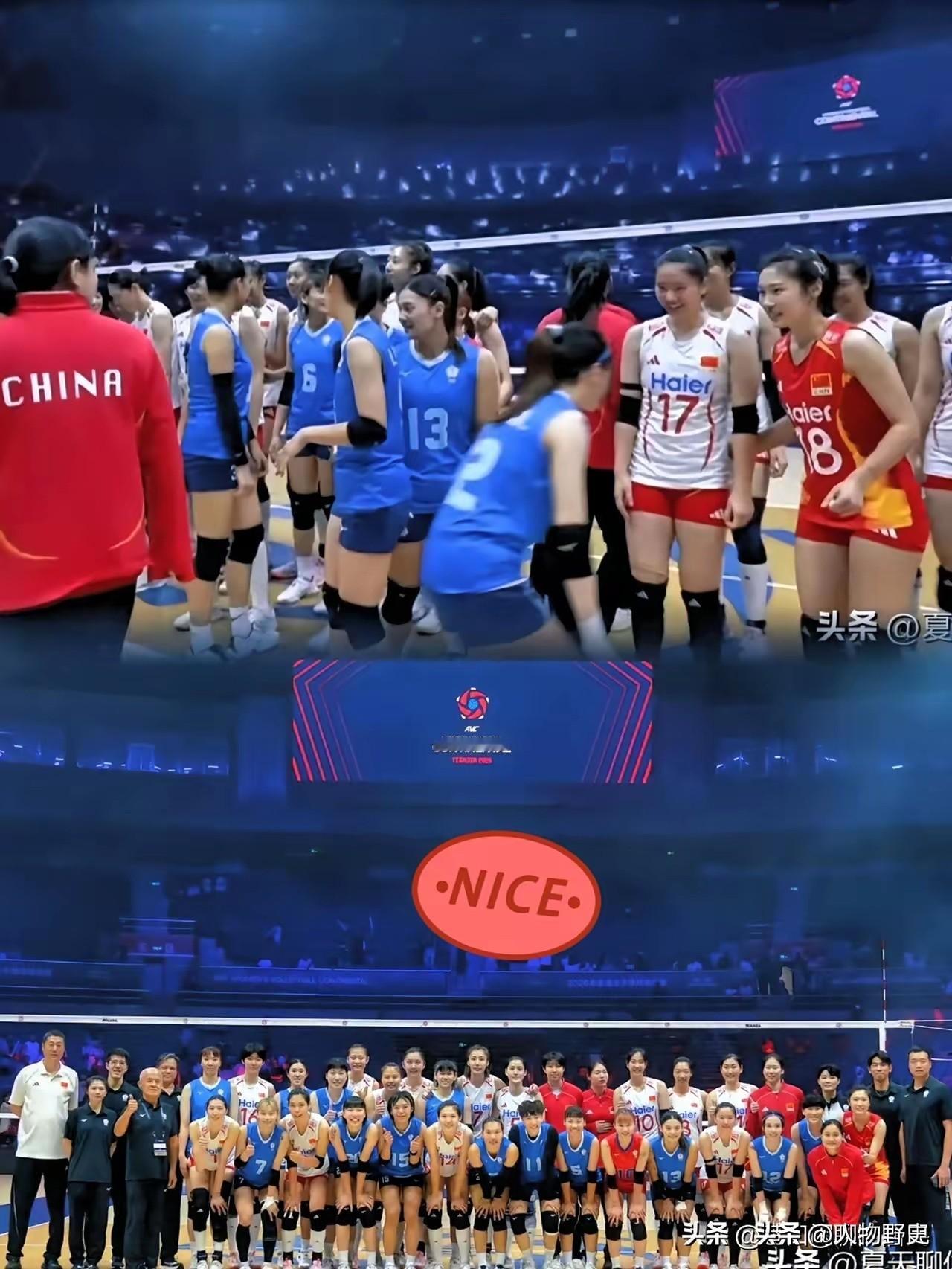 女排赛场上这一幕，真把我看破防了。

咱们中国女排3-0赢下中国台北队（25-1