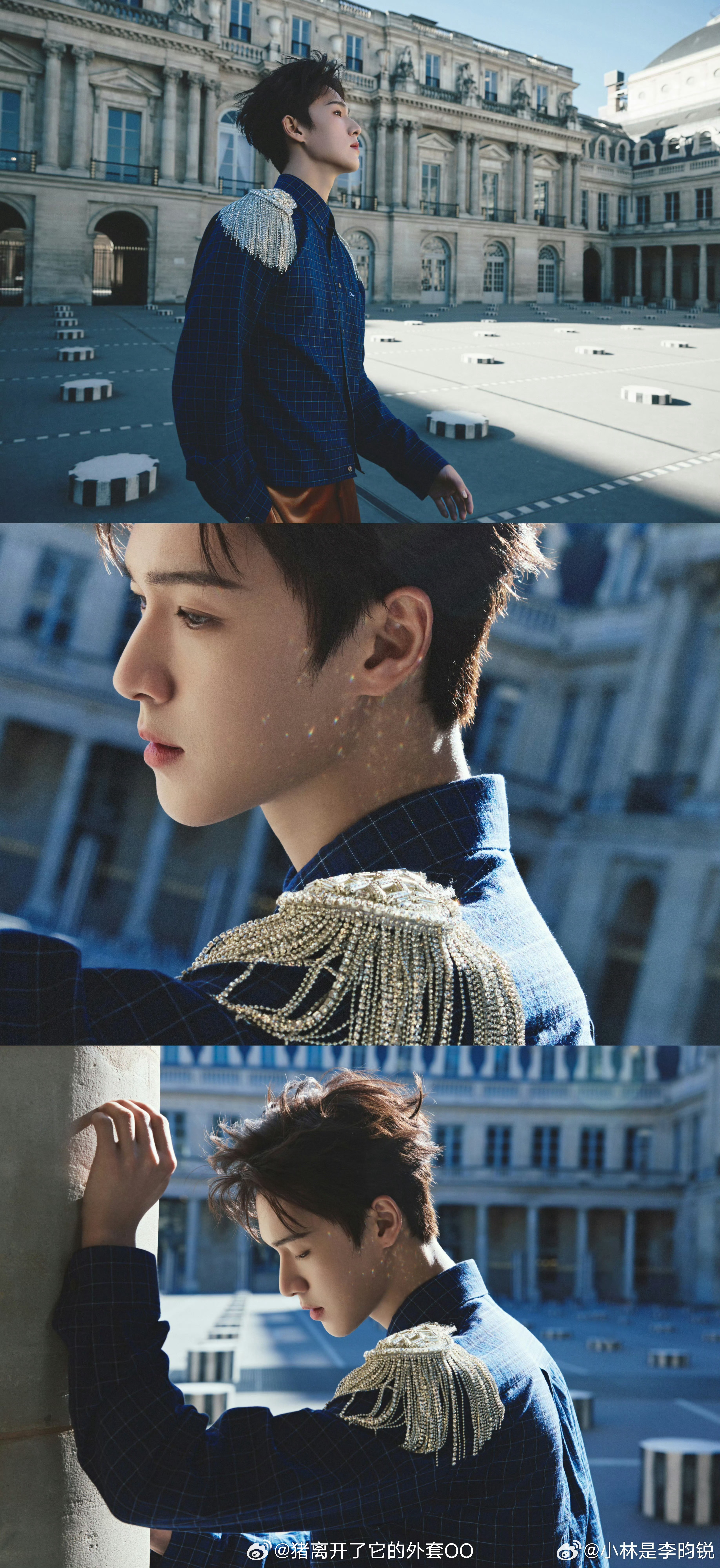 李昀锐巴黎时装周造型出图，俊美优雅贵气的迪奥小王子！