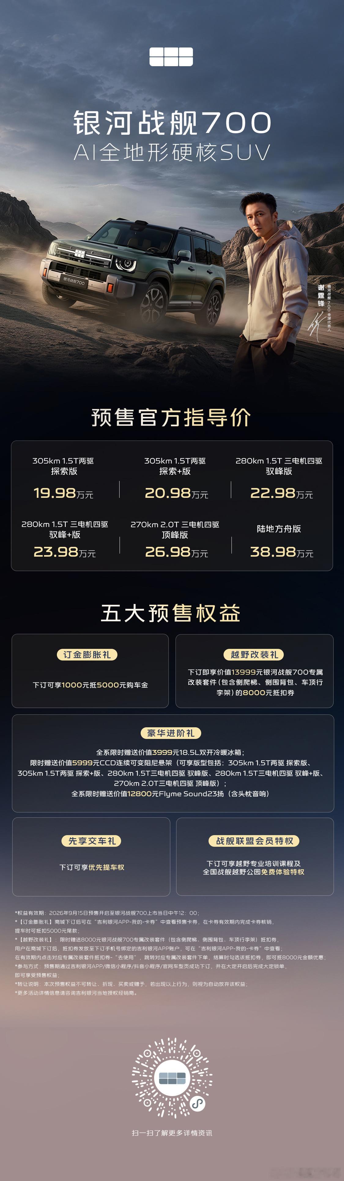 银河战舰700预售1小时小订43900台 好家伙，这车要火啊。  ​​​​银河战
