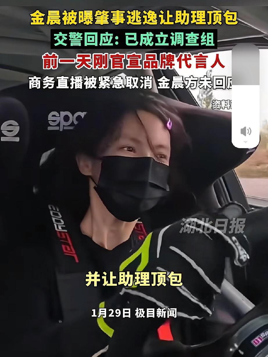 金晨被曝肇事逃逸这事，

要么是假的，

要么里面有其它内情，要不然只是撞了警示