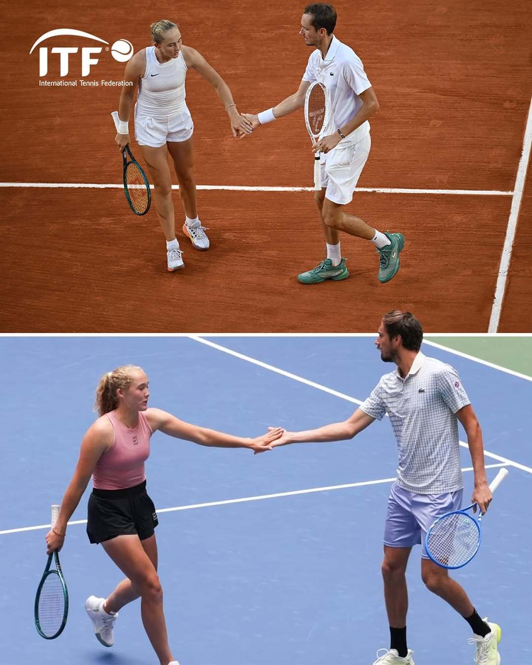 从巴黎 2024 混合双打 → 2025美网混合双打🎾安德列娃和梅德韦杰夫在巴