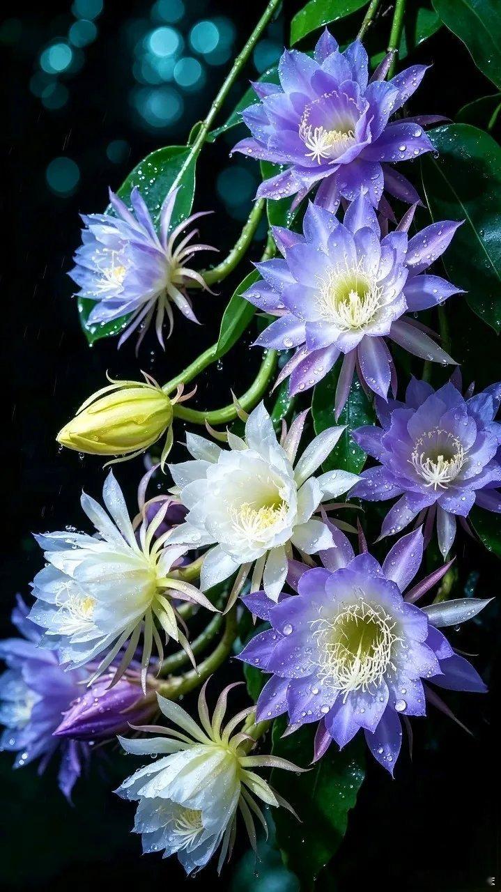 紫昙花开香飘四溢精美花卉壁纸 