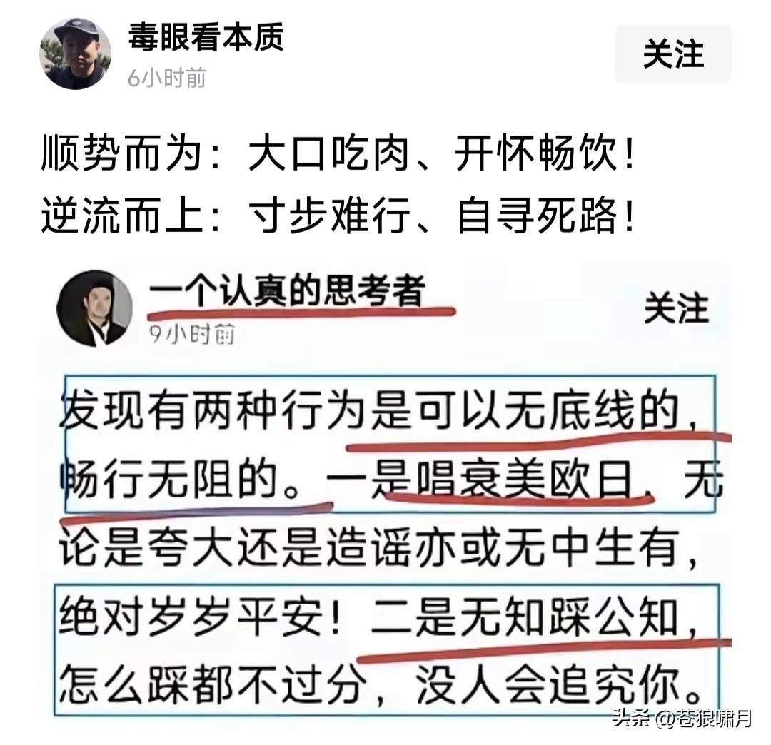 网友痛斥网络怪象:一是唱衰美欧日，无论夸大还是造谣，或者无中生有，绝对平安无事！