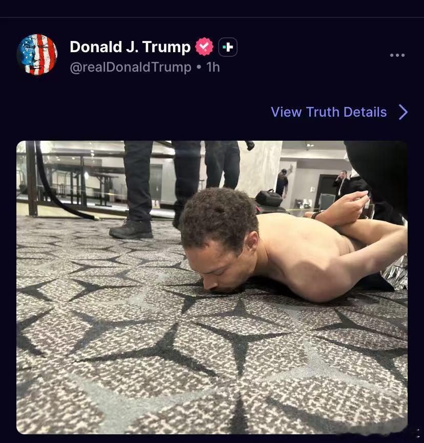 说，是谁指使你们来白宫捣乱的？是不是想刺杀特朗普总统和他漂亮夫人？说，你是那个村