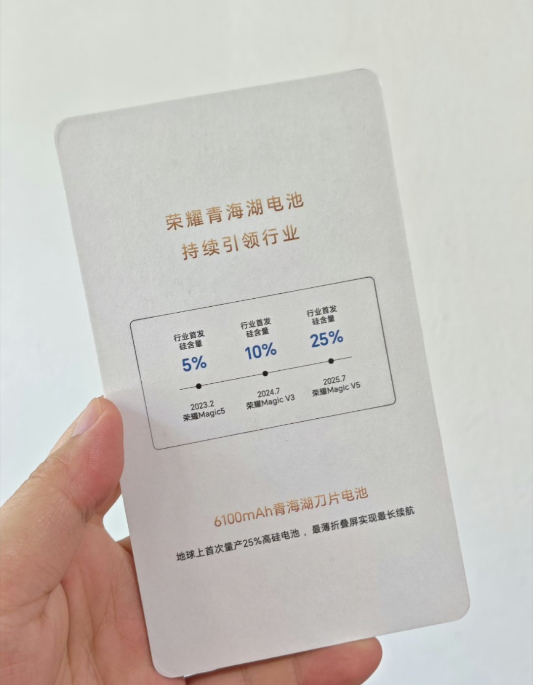 荣耀青海湖电池真的做到了比身份证还薄，话说每次提到“薄”我就能想到图 3 这个老