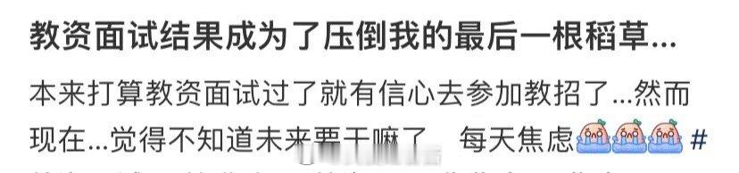 教师资格面试的结果是压垮骆驼的最后一根稻草 ​​​