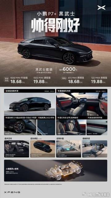 内娱的神之八秒小鹏P7+ 黑武士套装上新-超级增程1550 MAX科技版：18.