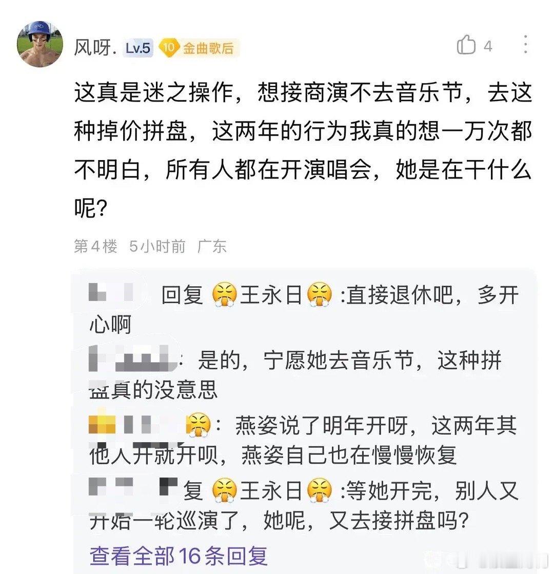孙燕姿粉丝不满孙燕姿一直接乡下的拼盘[允悲] ​​​