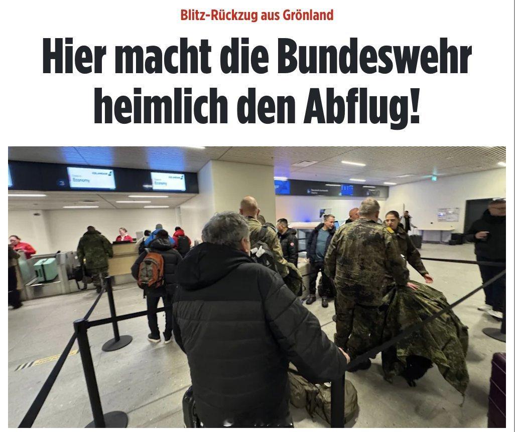 重大新闻：一支德国军事侦察分队在接到柏林方面突然下达的命令后，悄然从格陵兰岛撤离