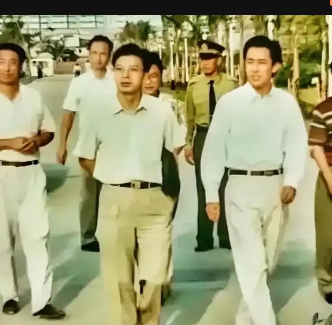 1995年夏天，许家印年轻时，留下的一张老照片，那时候他风华正茂，正陪同老板视察