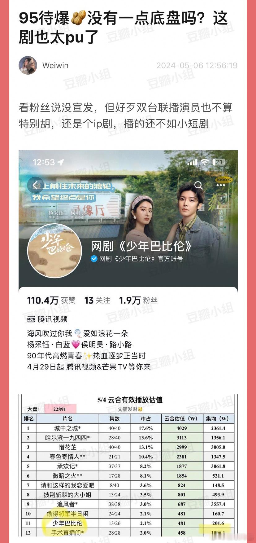 侯明昊播戏了，少年巴比伦集均200，有网友说二番都扛不了，还想单扛一番大梦 ，这