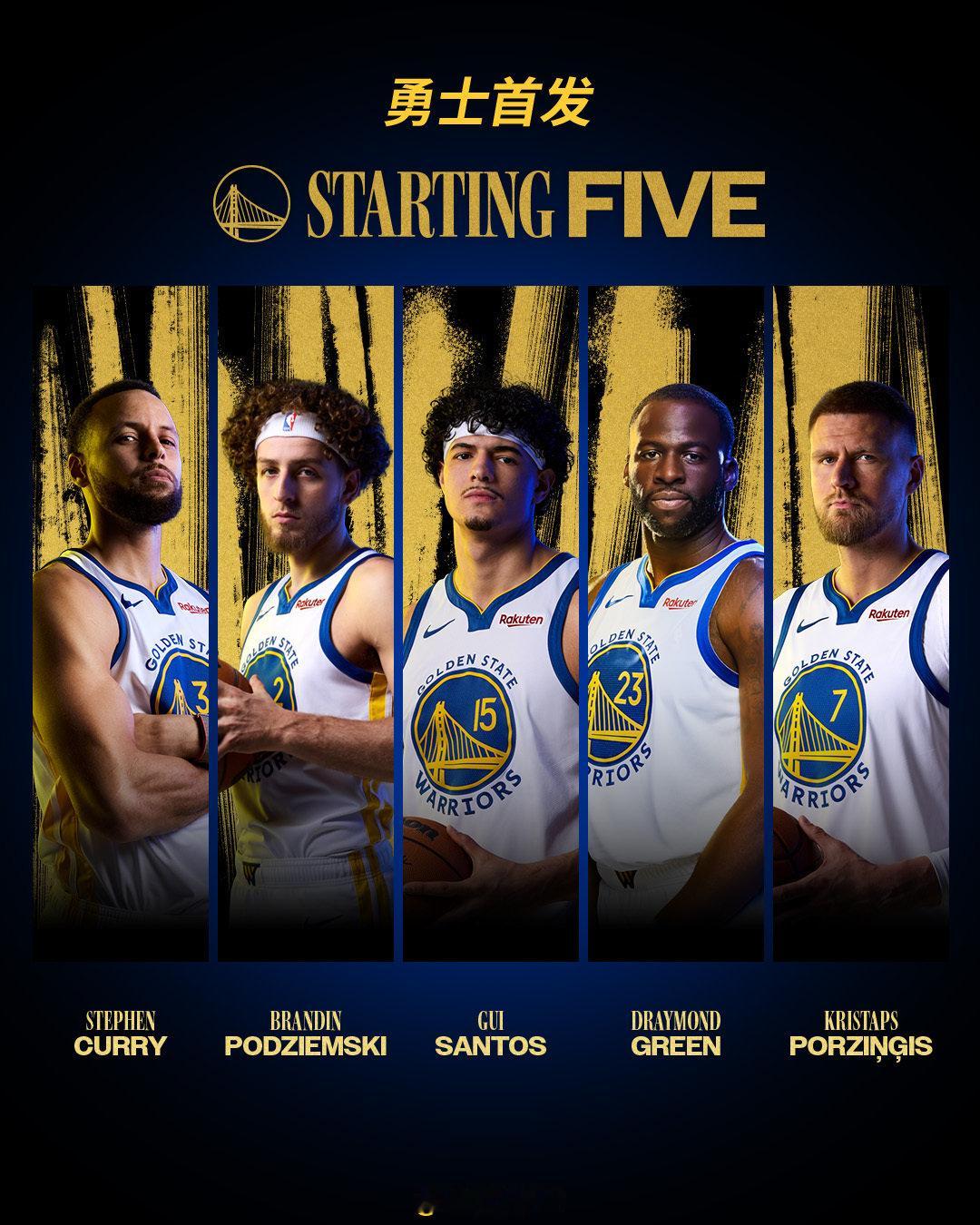 勇士今日首发：勇士vs快船