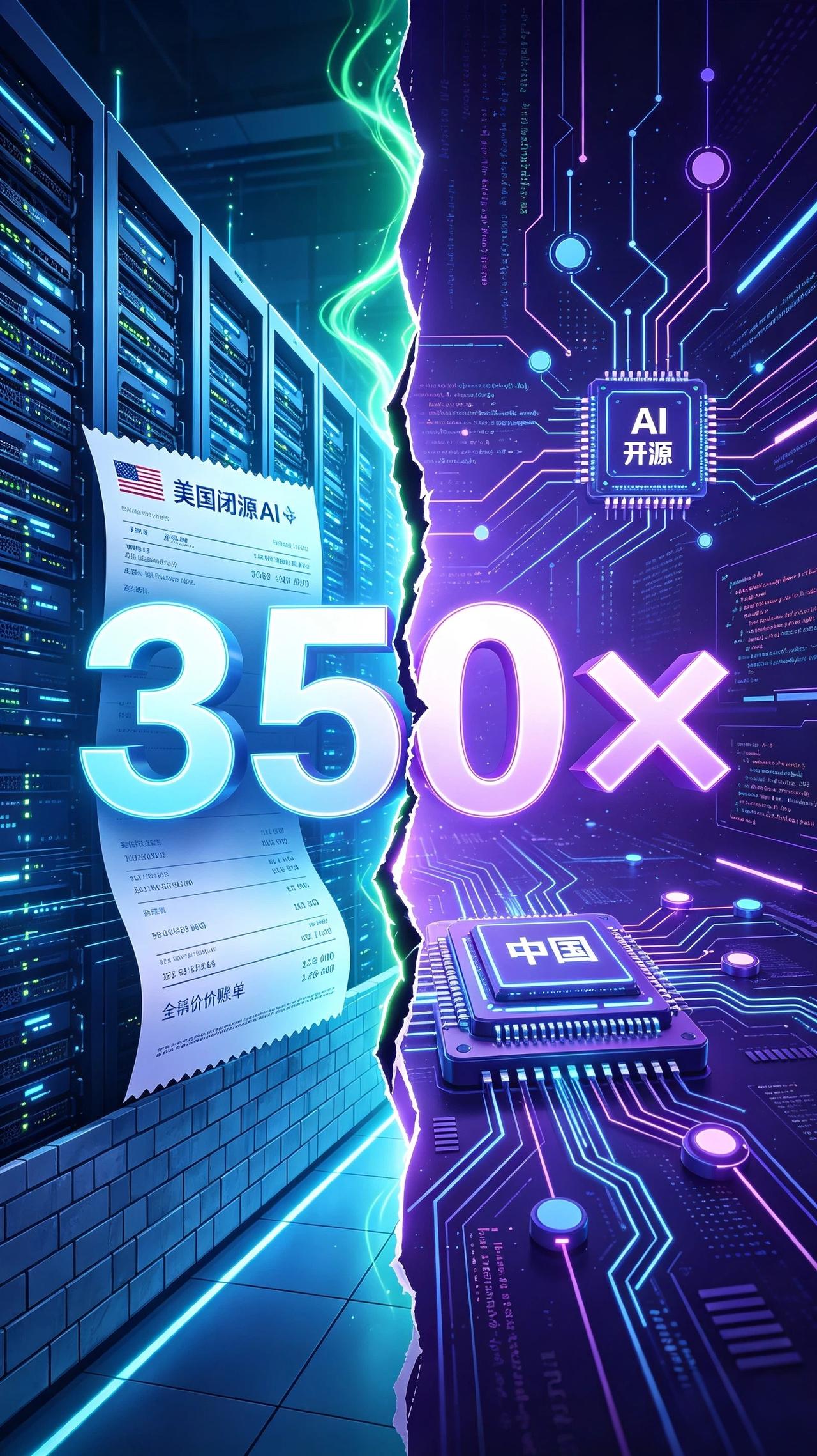 350倍差价！国产AI正在掀翻美国垄断

今天跟大家说一个很多人都没看懂的、正在