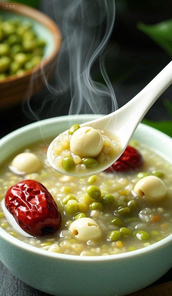 老一辈人说绿豆是“解毒第一豆”能解热毒、药毒、食毒、酒毒。但简单搭配一下，效果翻