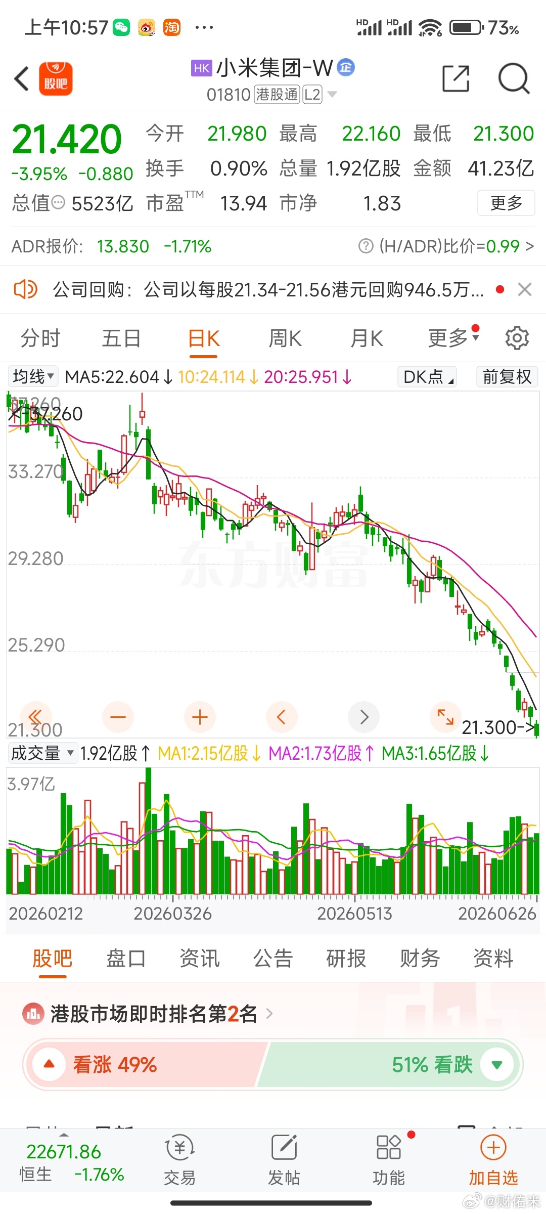 正所谓风口上的猪都会飞，看了港股小米集团 阿里巴巴，再看看风口的源杰科技，有何感