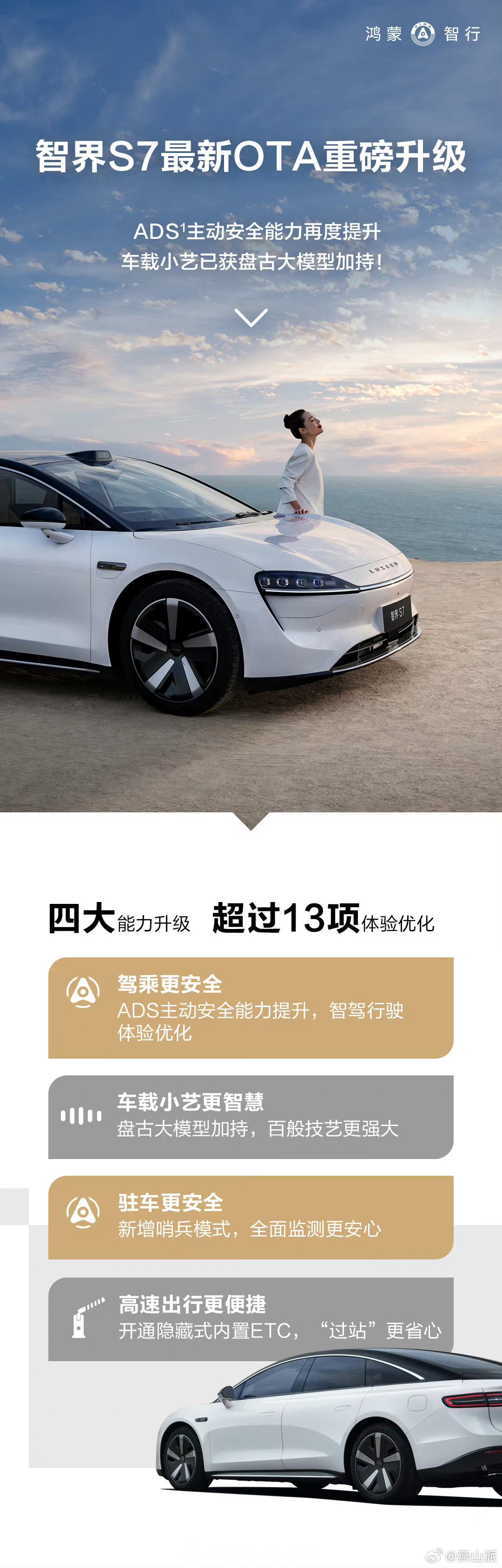 #智界S7迎OTA重磅升级##大v聊车# 【这次智界S7 OTA有哪些重磅升级？